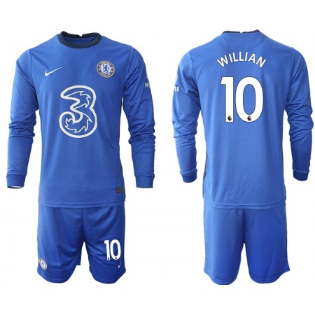 Billiga Fotbollströjor Chelsea Willian 10 Barn Hemma tröja 2020/21 Långärmad